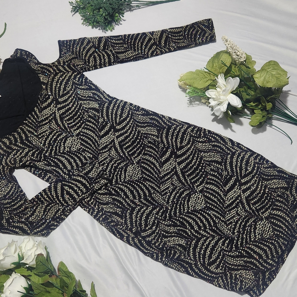 Black and Gold Patterned Dress